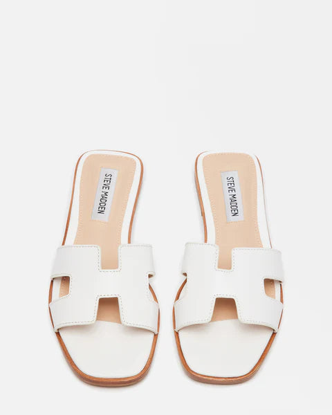Haydn White Leather Sandals