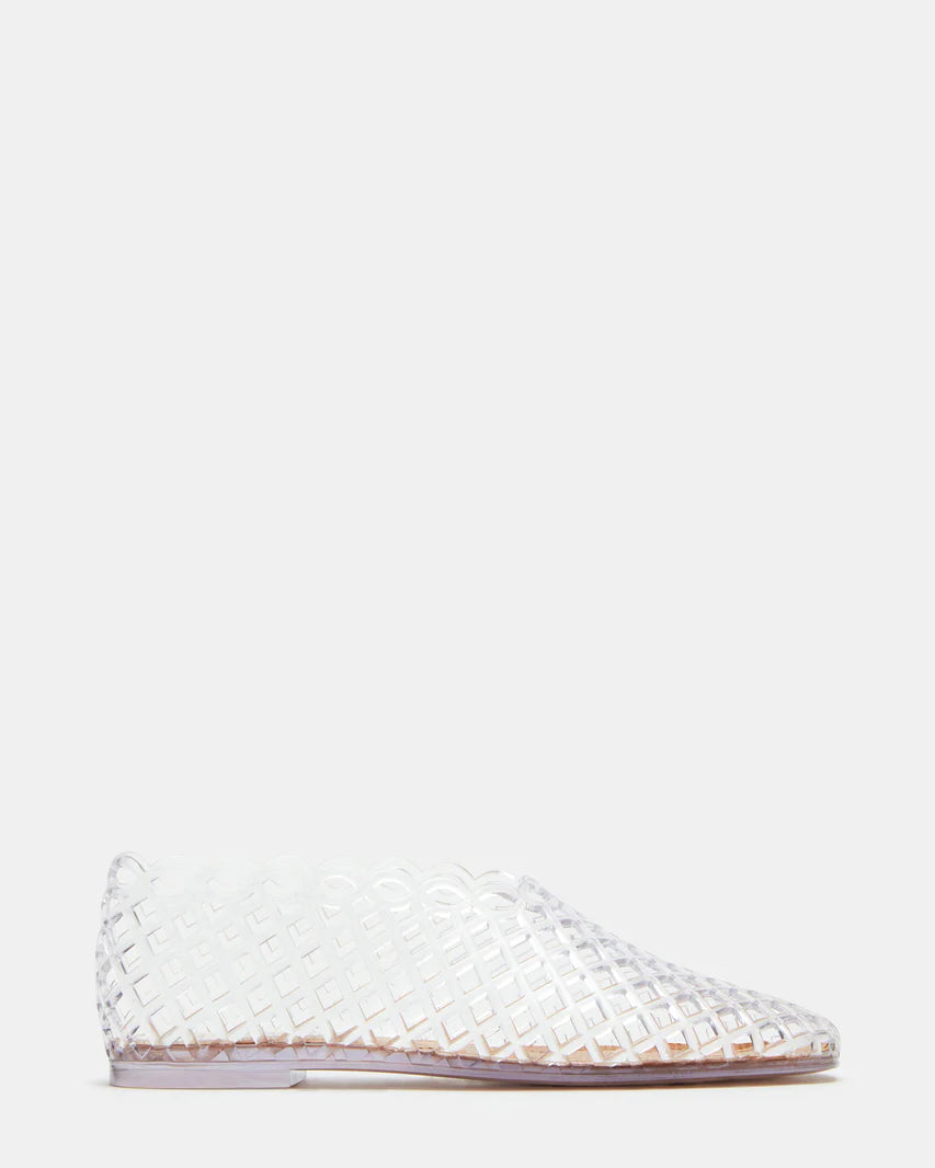 Steve Madden Grove Clear Square Toe Jelly Flats