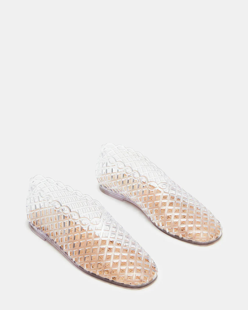 Steve Madden Grove Clear Square Toe Jelly Flats
