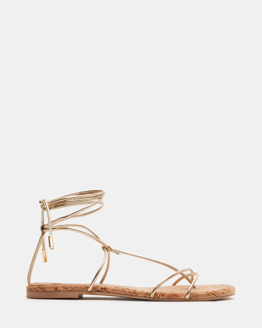 Myrtle Lace Up Sandals | Gold