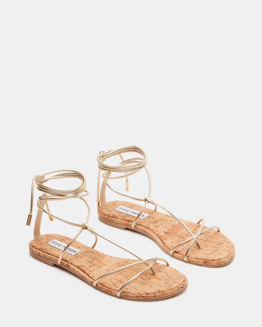 Myrtle Lace Up Sandals | Gold