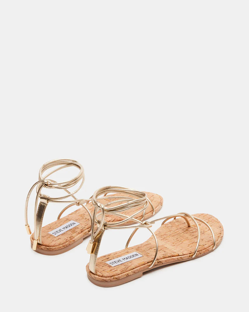Myrtle Lace Up Sandals | Gold