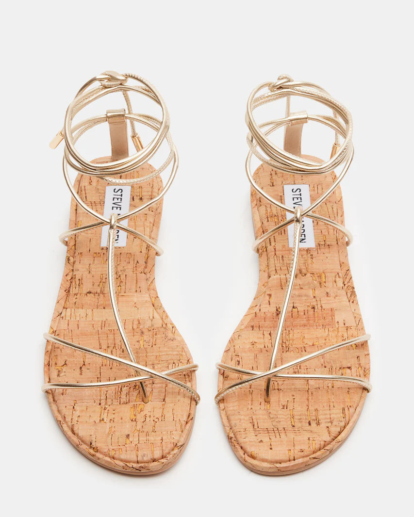 Myrtle Lace Up Sandals | Gold