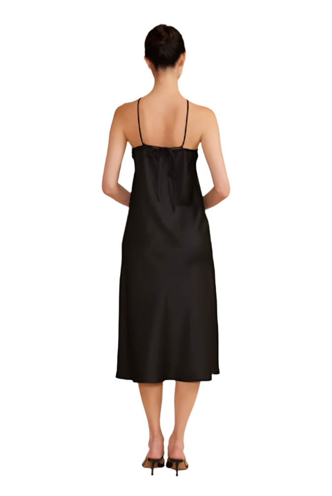 Jonah Flower Halter Dress | Black & White