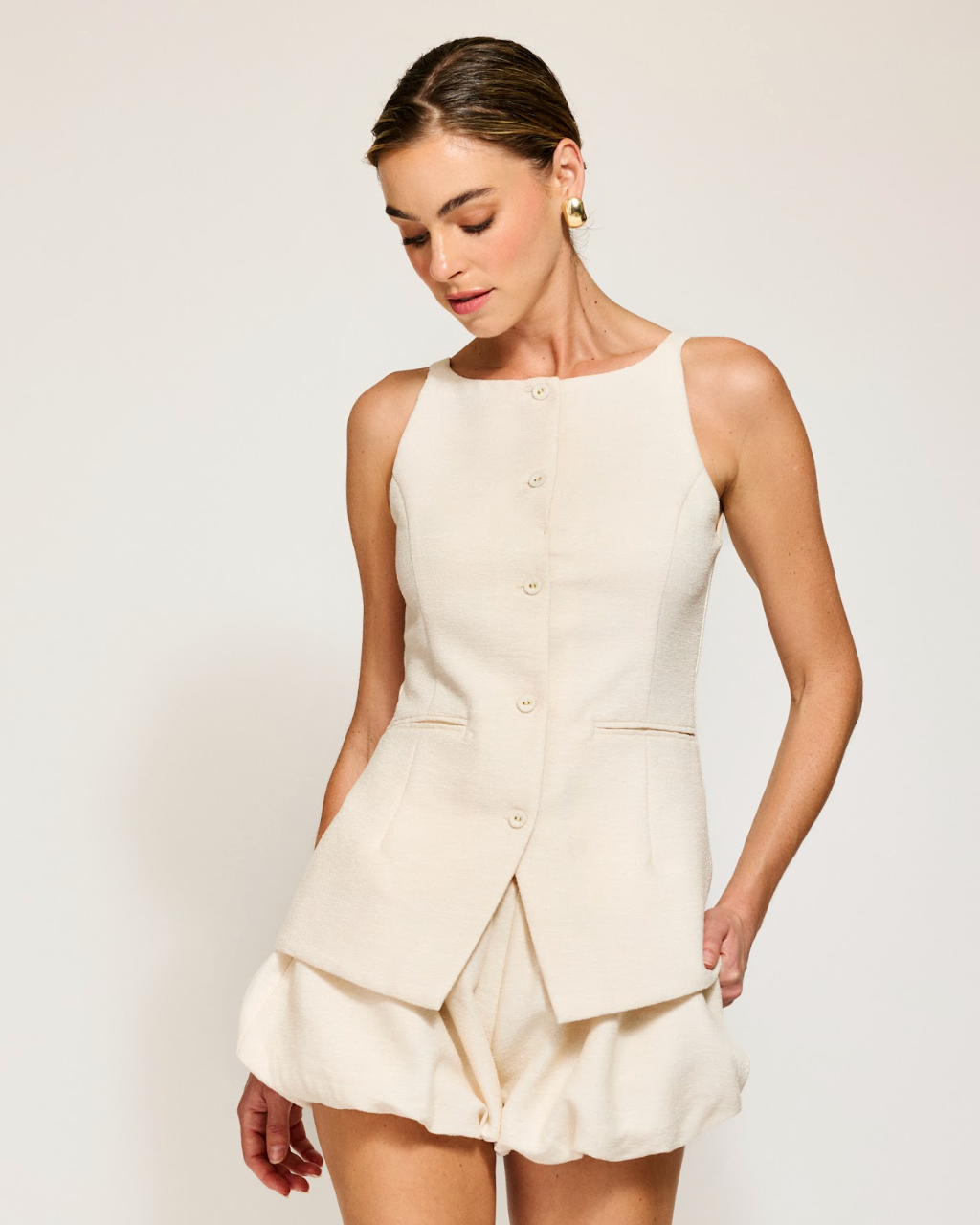 Line & Dot | Adelia Top| Cream