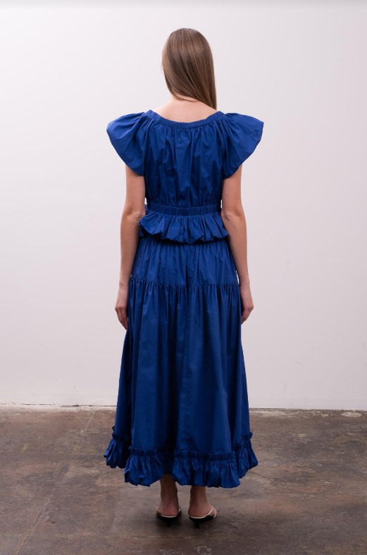 May Bubble Sleeve Top | Blue