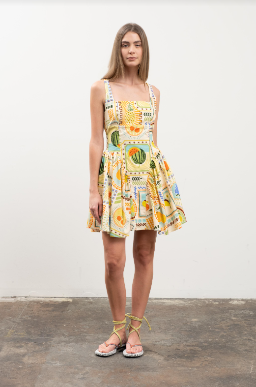 Honey Fruit Print Mini Dress