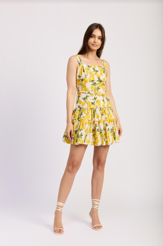 Bianca Mini Dress | Linen Lemon