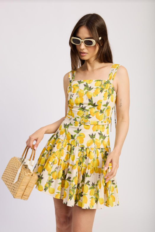 Bianca Mini Dress | Linen Lemon