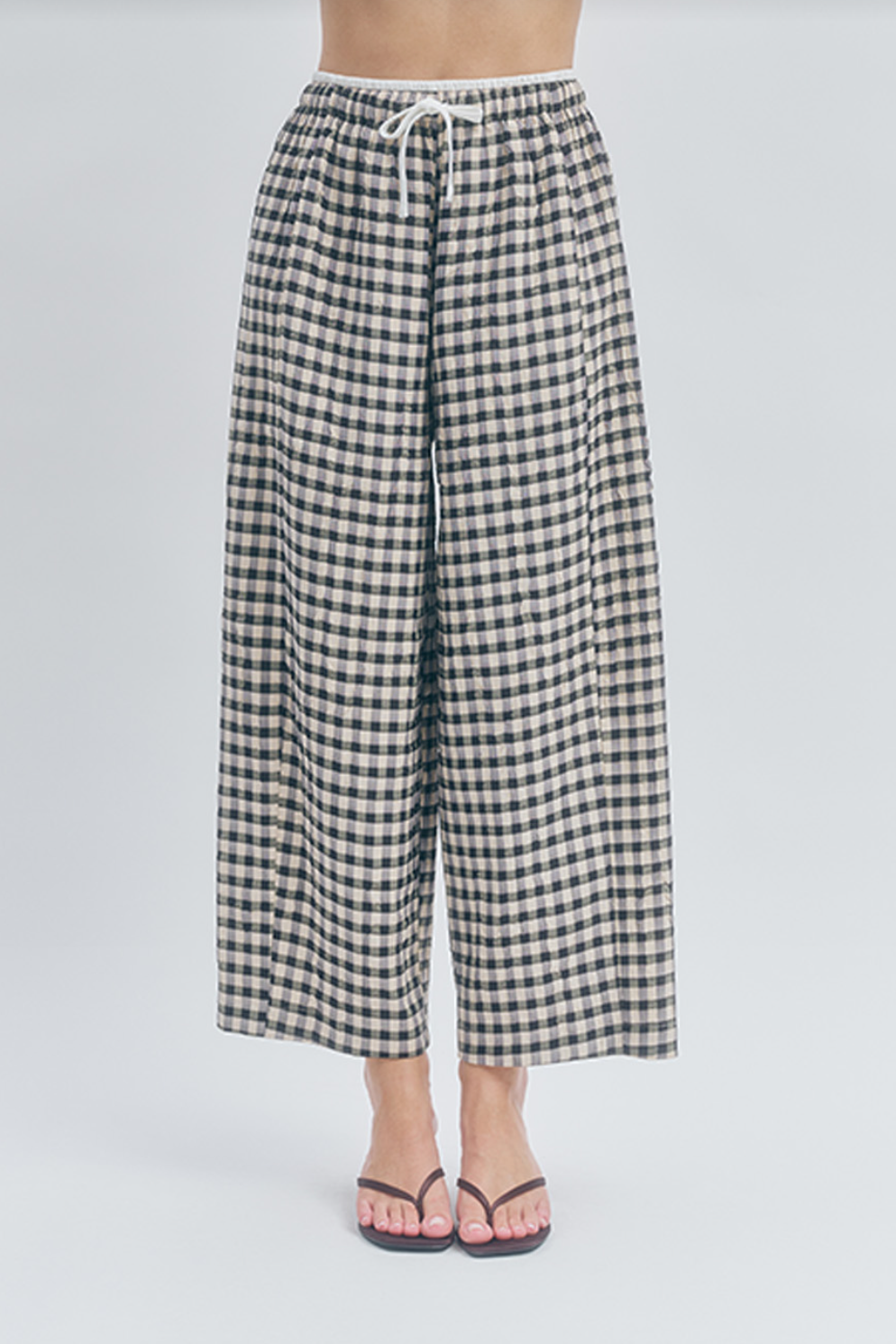 Maude Club Ari Black Sand Gingham Pant