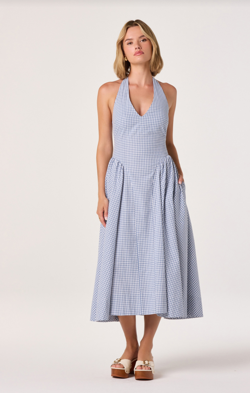 Meana Blue Gingham Dress