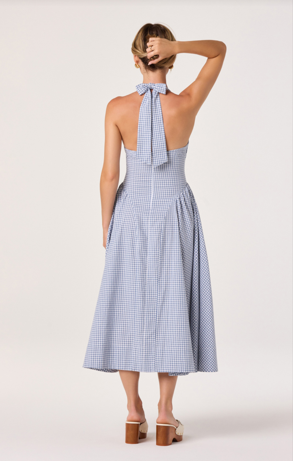 Meana Blue Gingham Dress