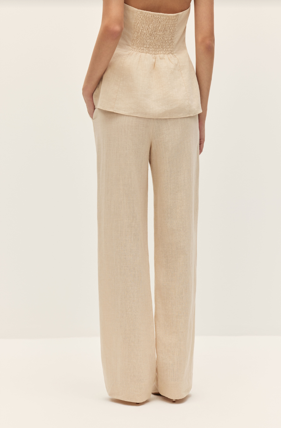 Elodie Carina Beige Linen Pants