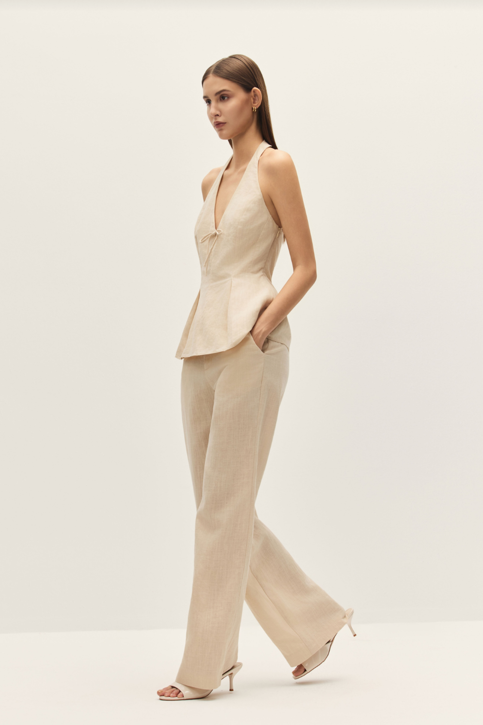 Elodie Carina Beige Halter Top