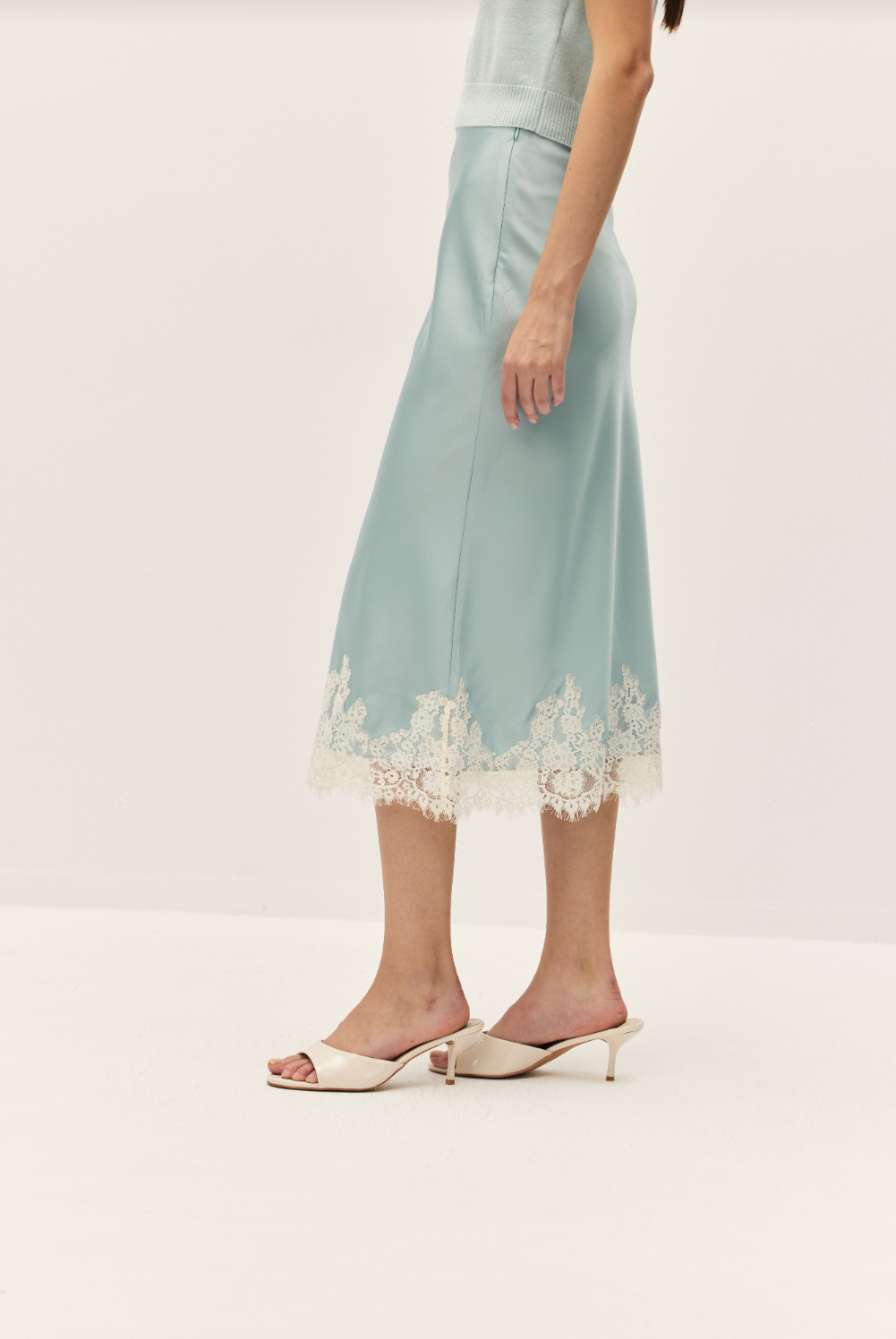 Elodie Enid Blue Lace Midi Skirt