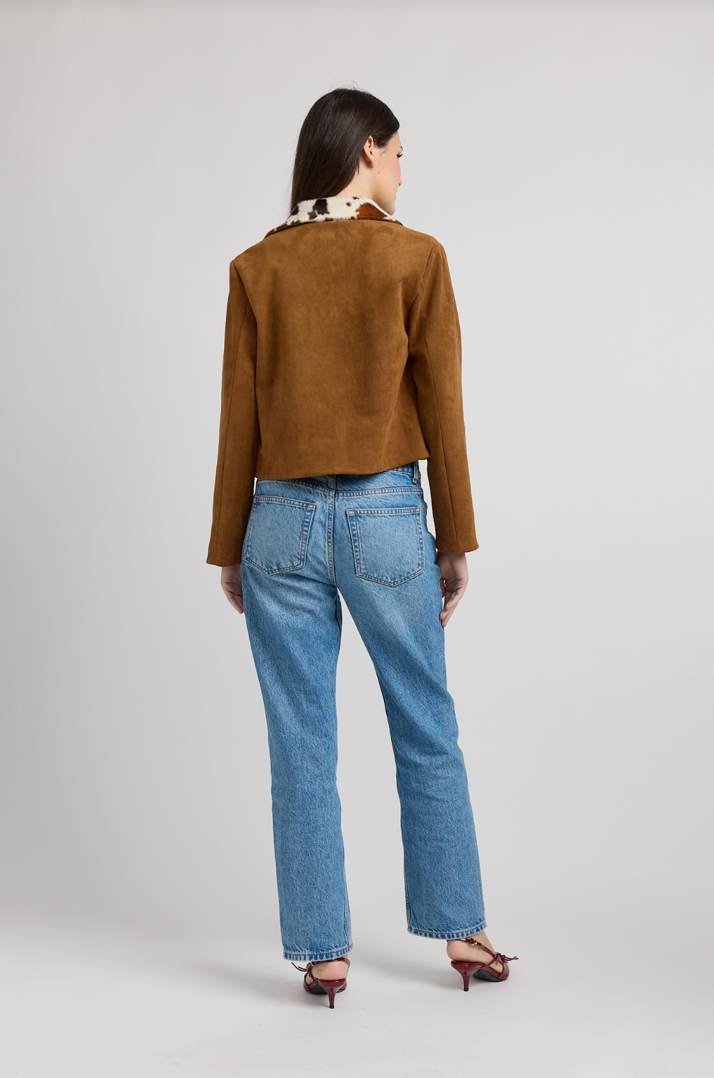 En Saison Yumi Faux Suede Brown Jaacket