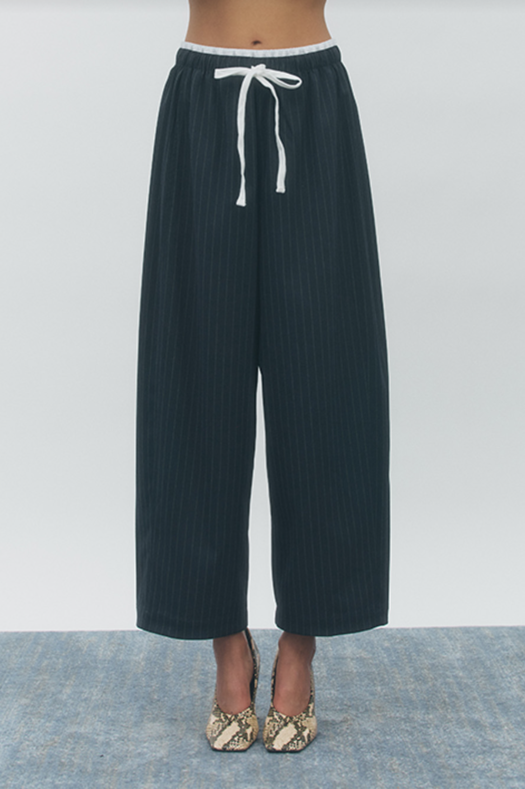 Maude Club Ari Navy Striped Pants