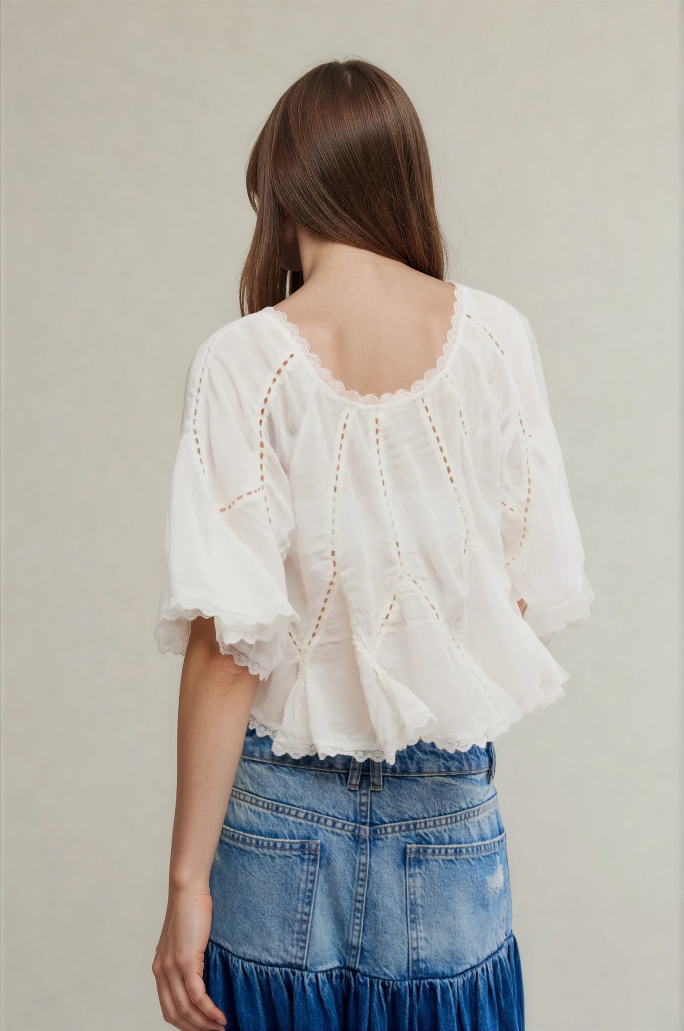 Free People Michelle Blouse Clean Ivory