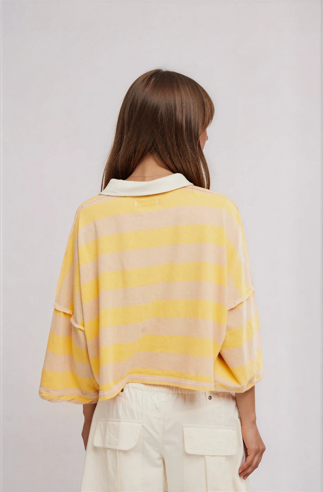 Auggie Polo Tee Oat Latte Yellow