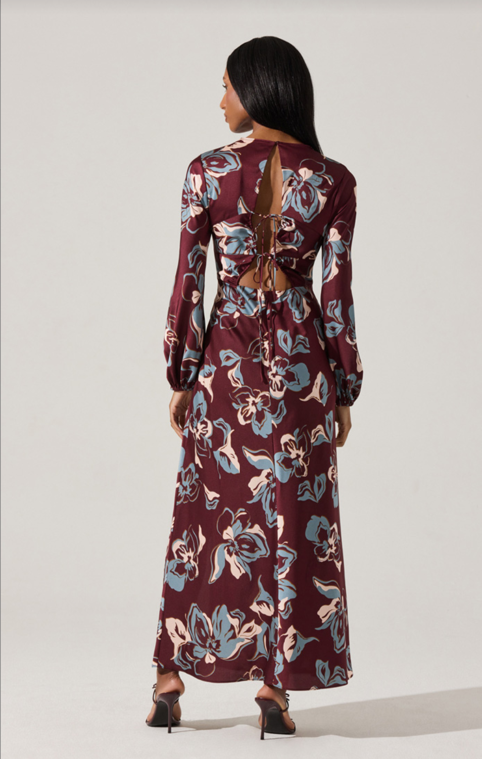 Elyse Dress Wine Floral