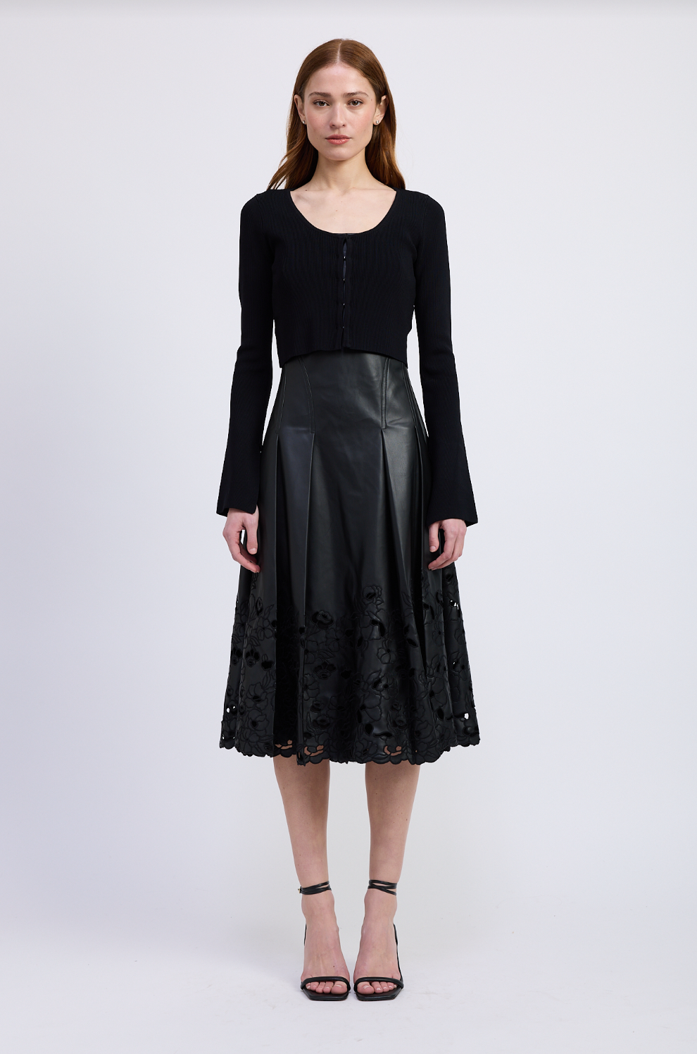 Calix Crop Cardigan | Black