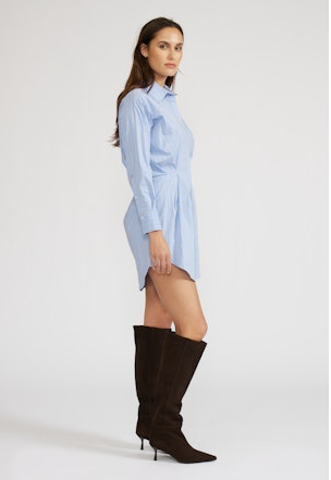 Darma Striped Mini Shirt Dress