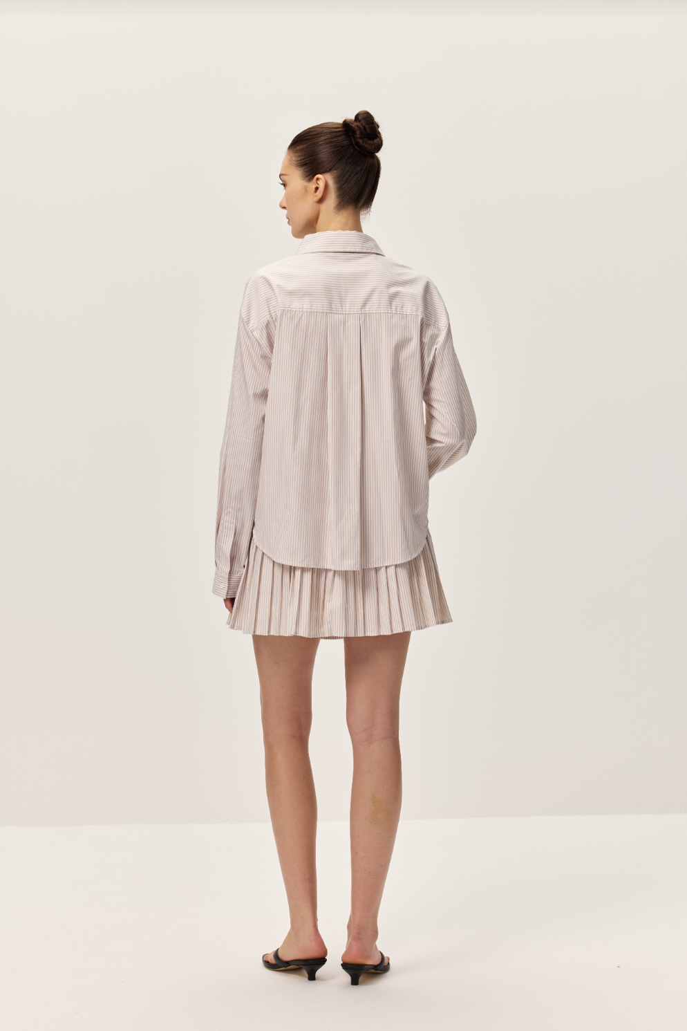 Elodie Danika Taupe Stripe Shirt