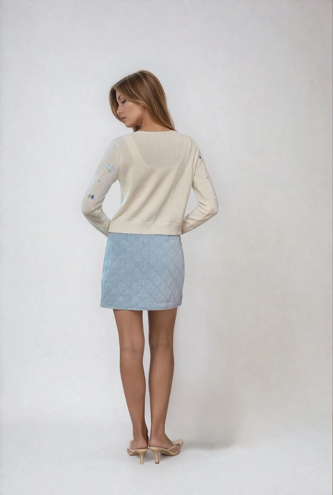 Lexie Off White Front Tie Cardigan