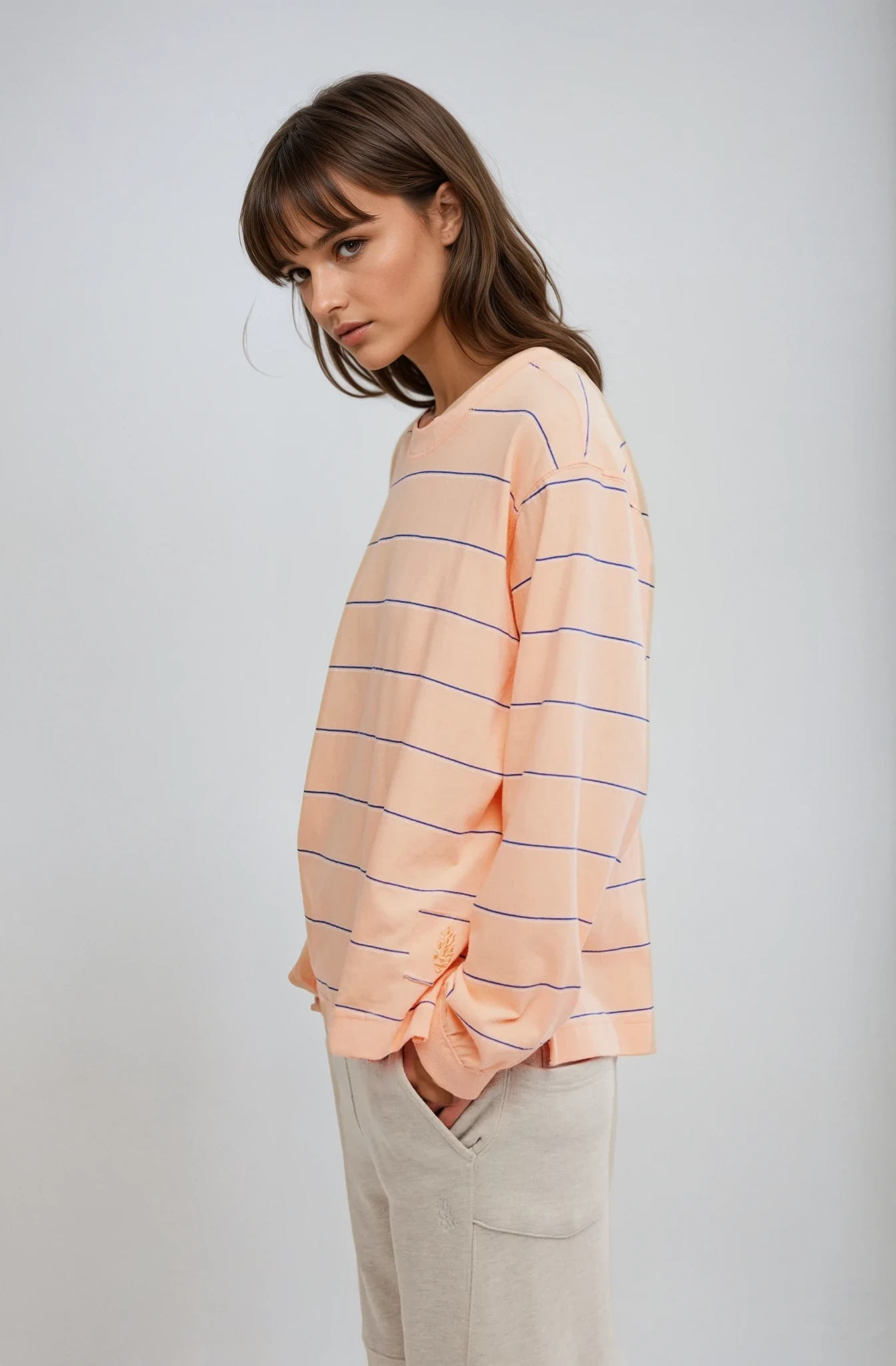 FP Movement Hustle Striped Layer Top Awning Stripe Peach