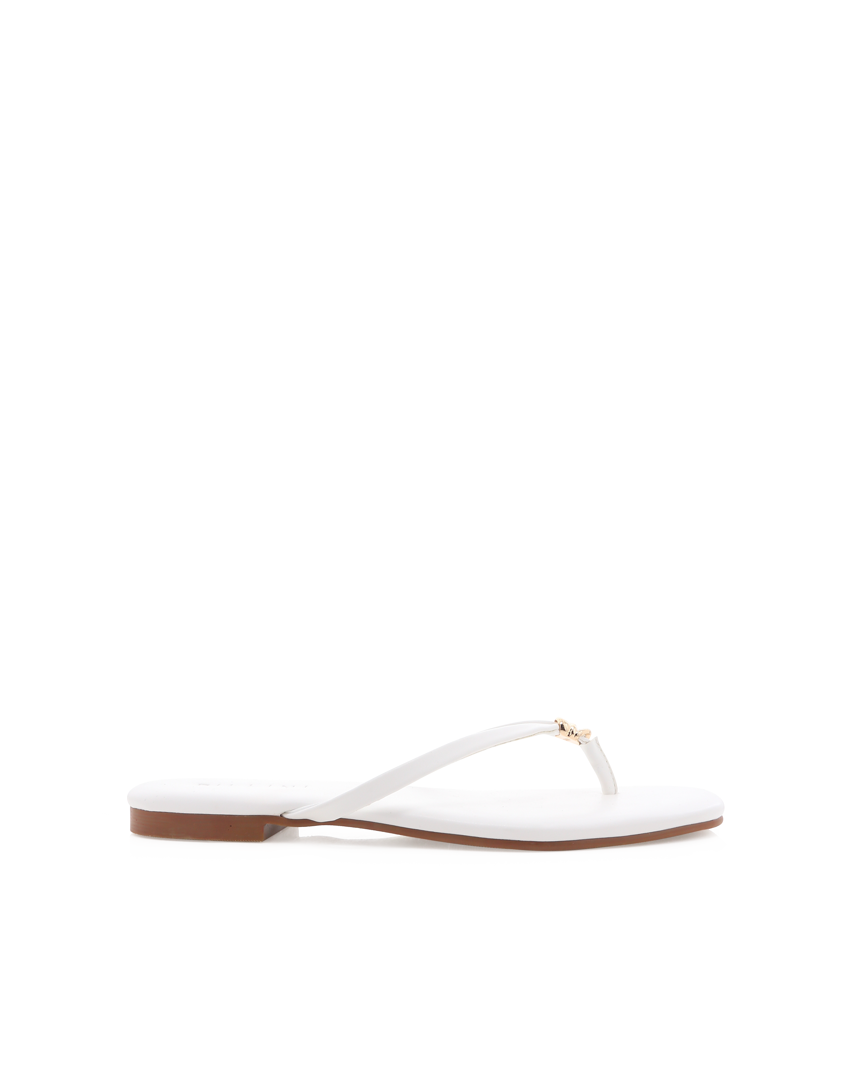 Side View Billini Taron White Flip Flop Sandals