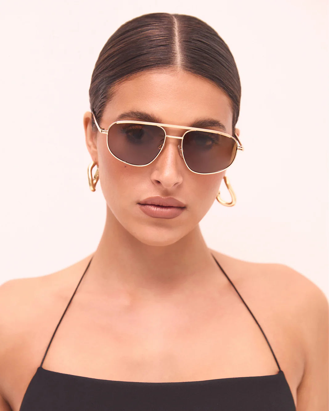 The Halle Sunglasses | Gold Brown