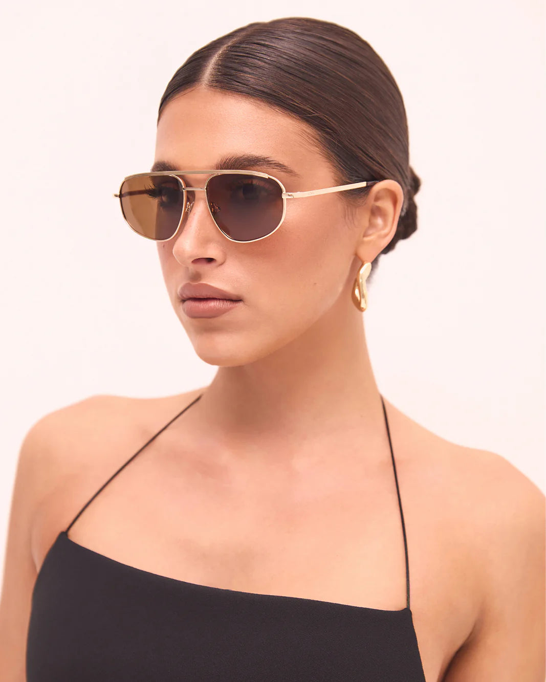 The Halle Sunglasses | Gold Brown