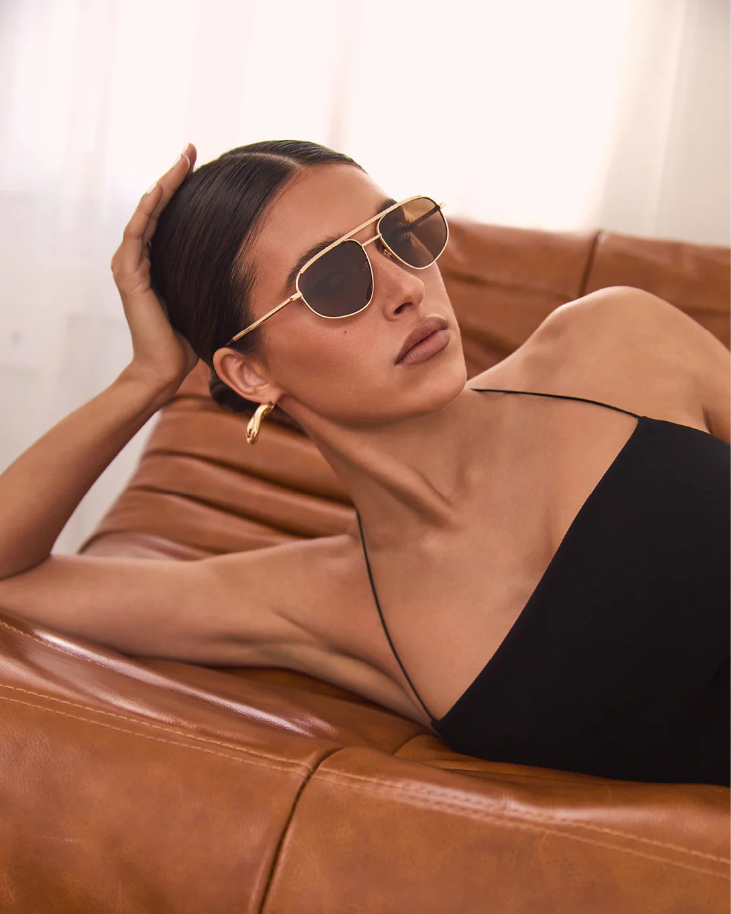 The Halle Sunglasses | Gold Brown