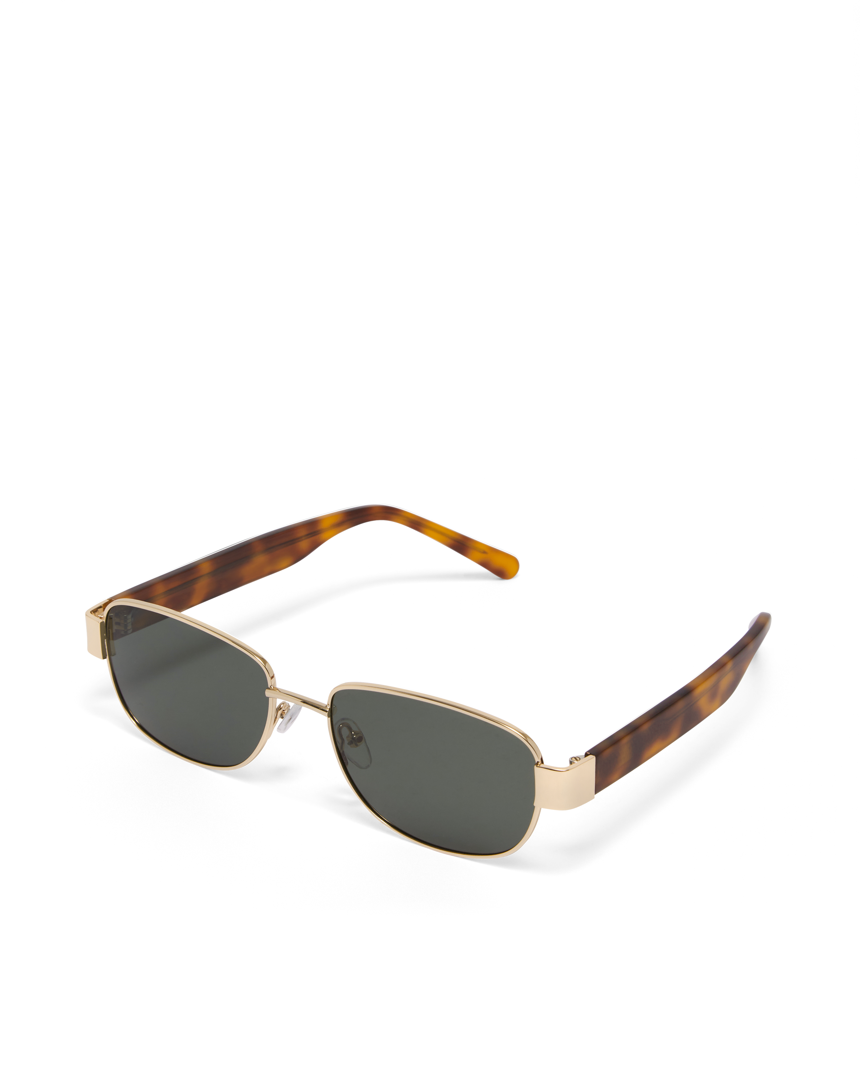 The Addison Sunglasses Gold Havana Tort Green