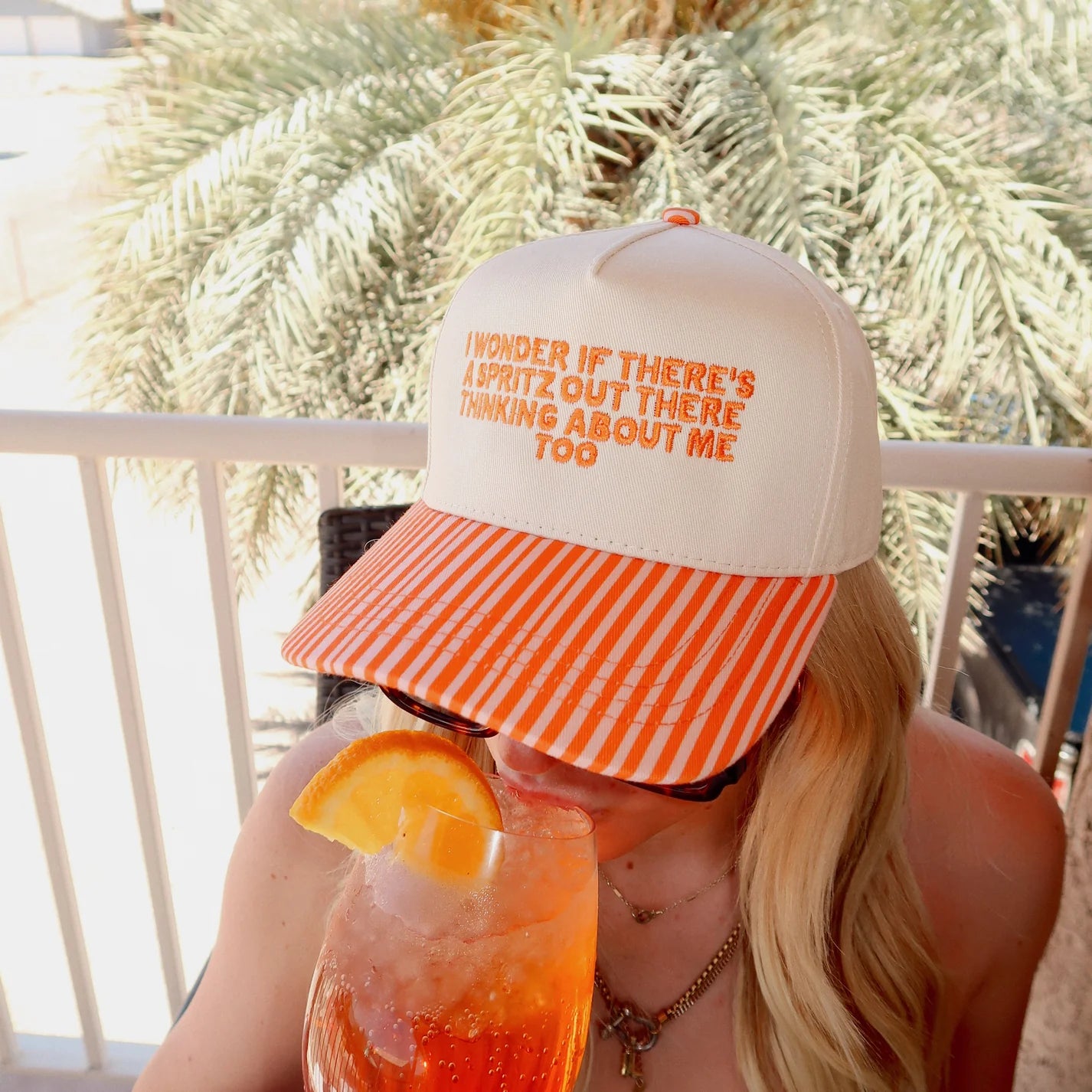 Spritz Striped Hat | Orange