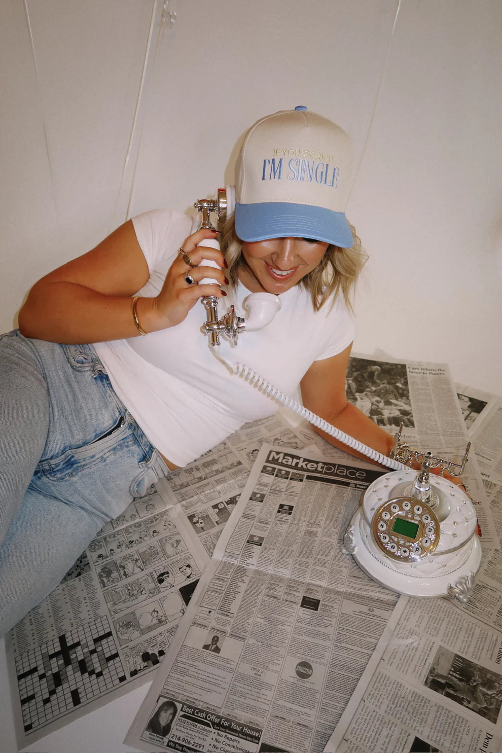I'M Single Baseball Hat | Periwinkle Natural
