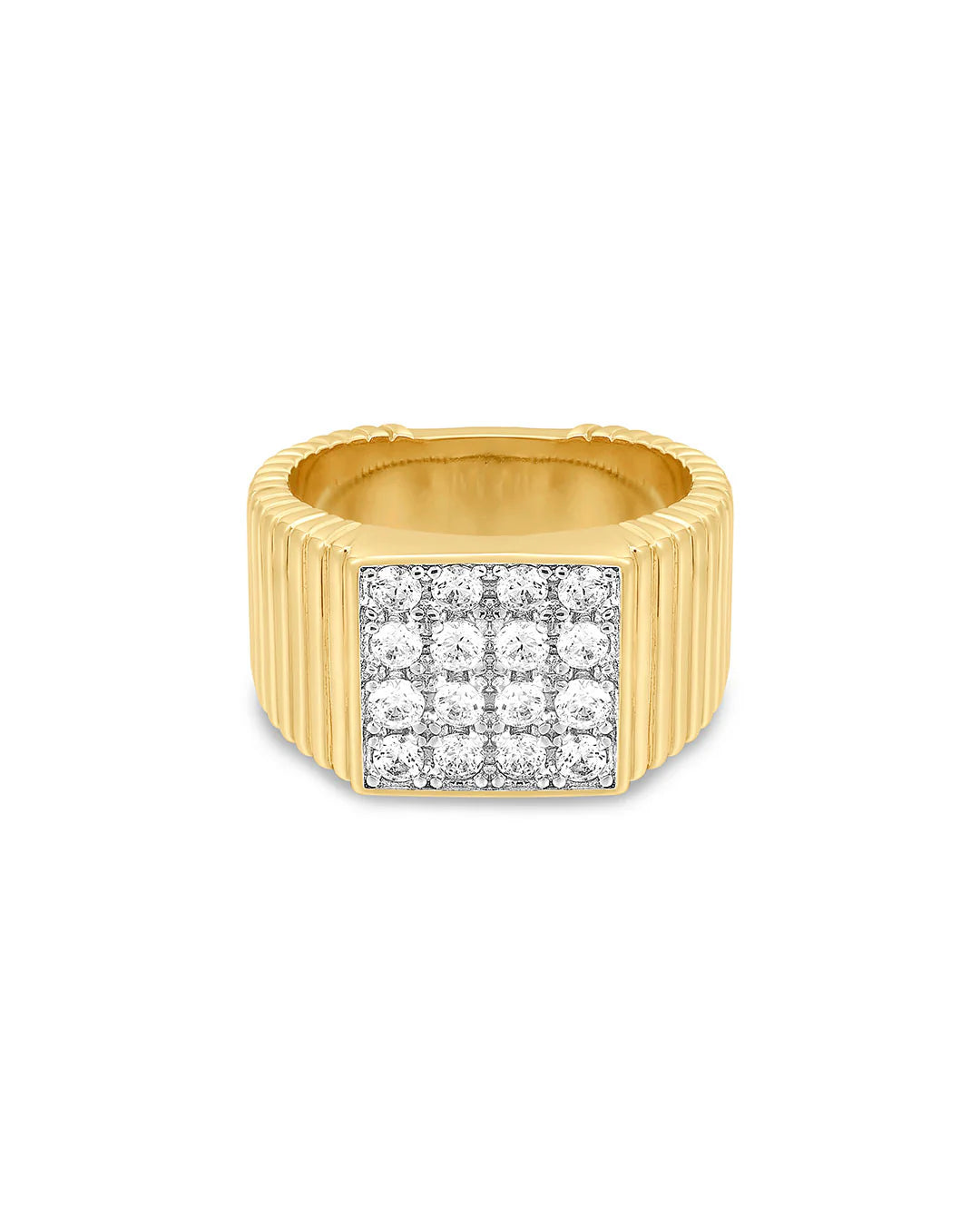 The Pave Sqaure Signet Ring