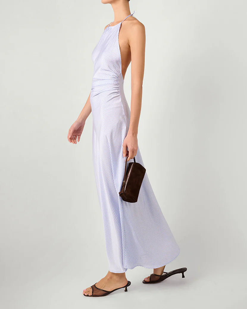 Halter Tie Neck Maxi Dress | Classic Blue