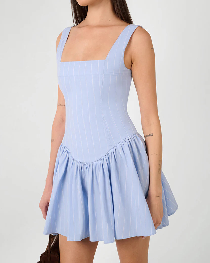 Corset Peplum Mini Dress | Classic Blue