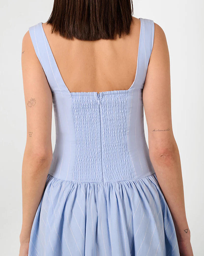 Corset Peplum Mini Dress | Classic Blue
