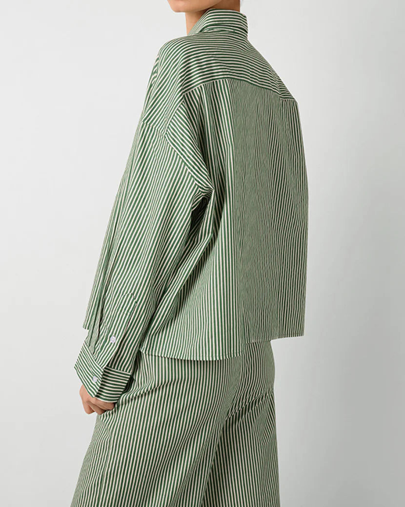 WeWoreWhat | Cropped Button Front Shirt | Fern Multi