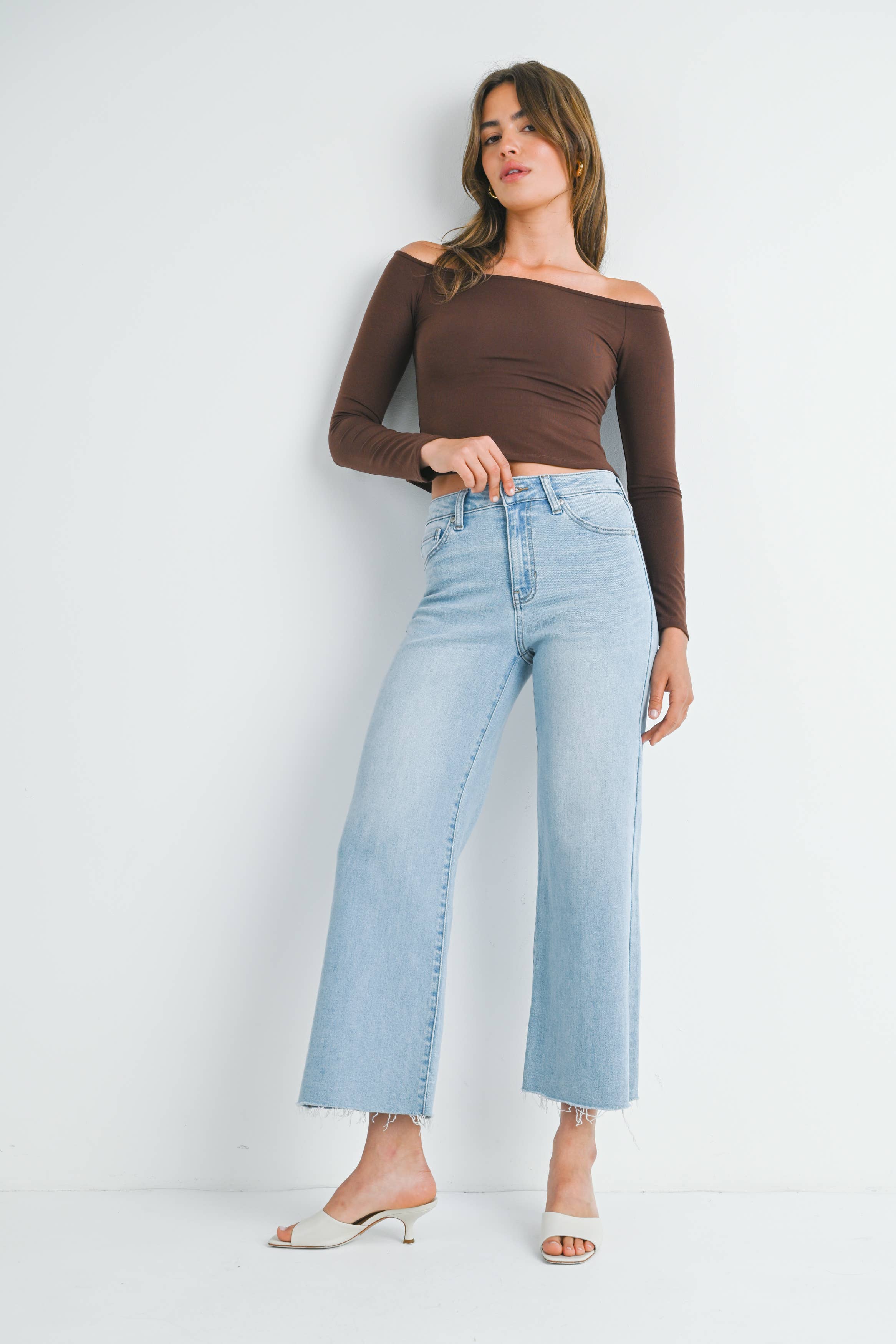 Steph Slim Wide Leg Light Jeans