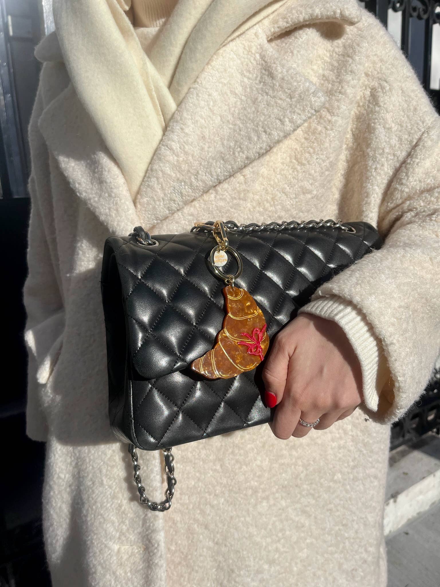 Croissant Bag Charm + Keychain