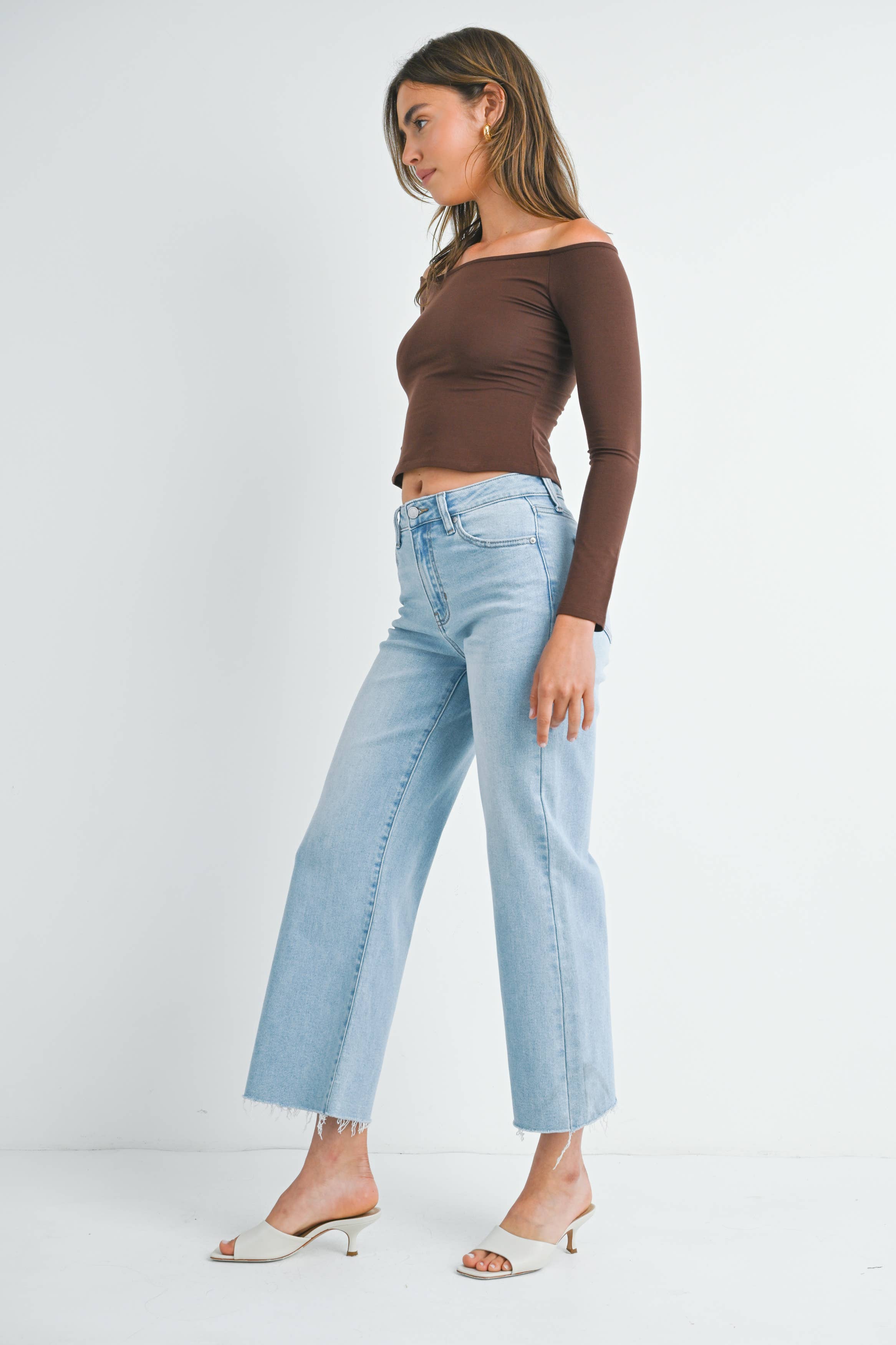 Steph Slim Wide Leg Light Jeans