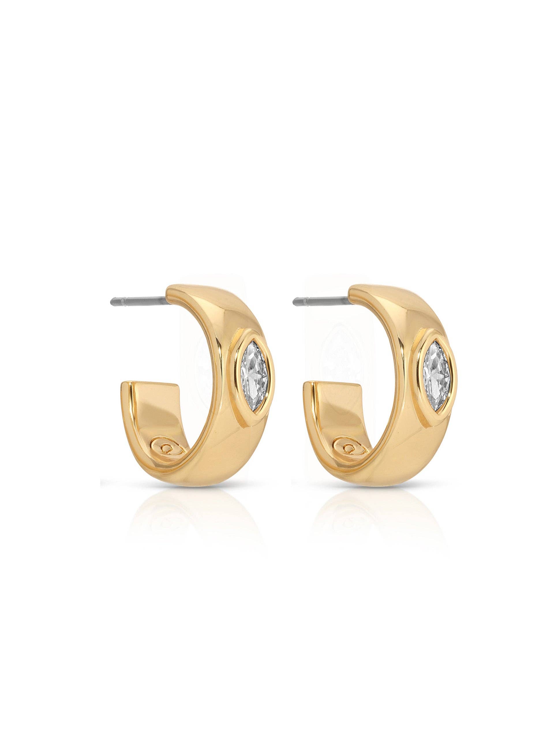 Small Marquise Crystal Hoops