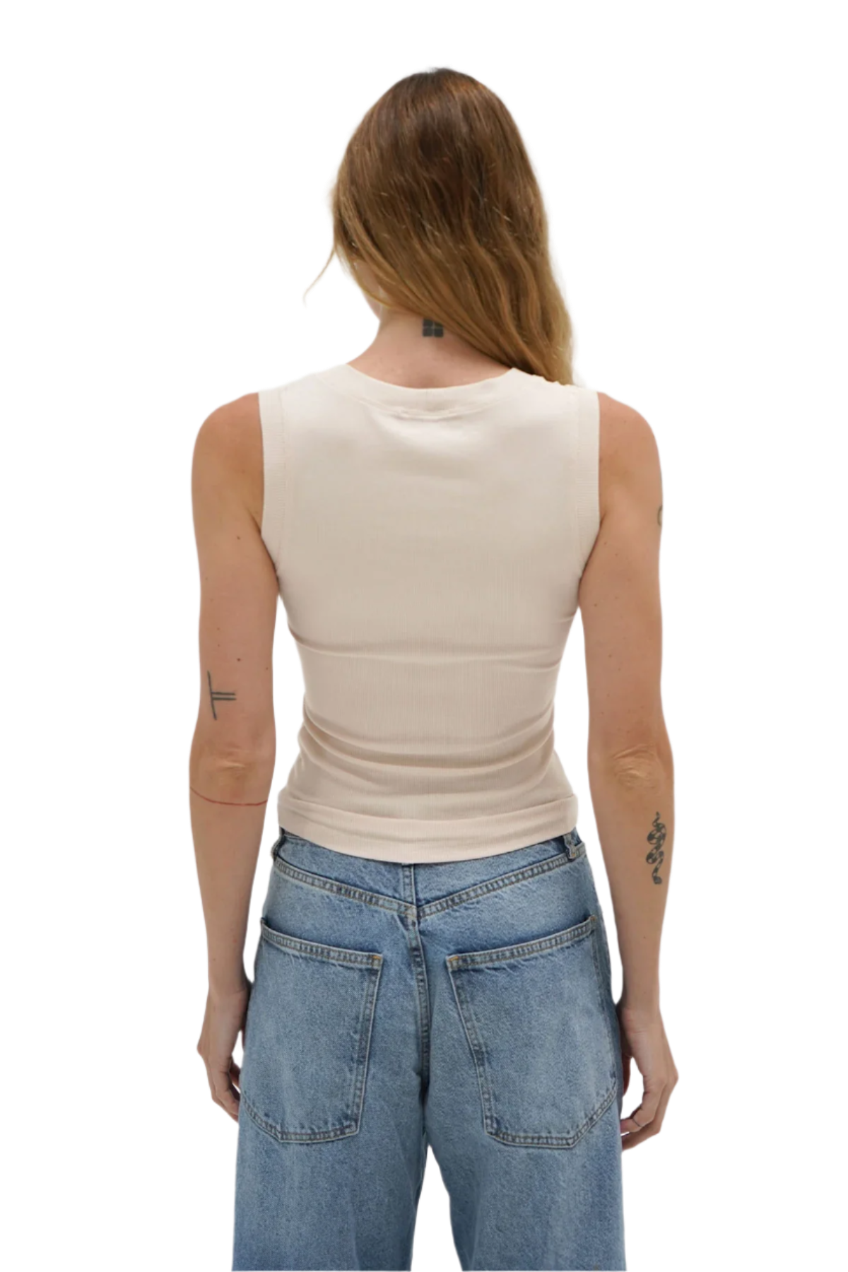Deep U Ribbed Tank Top