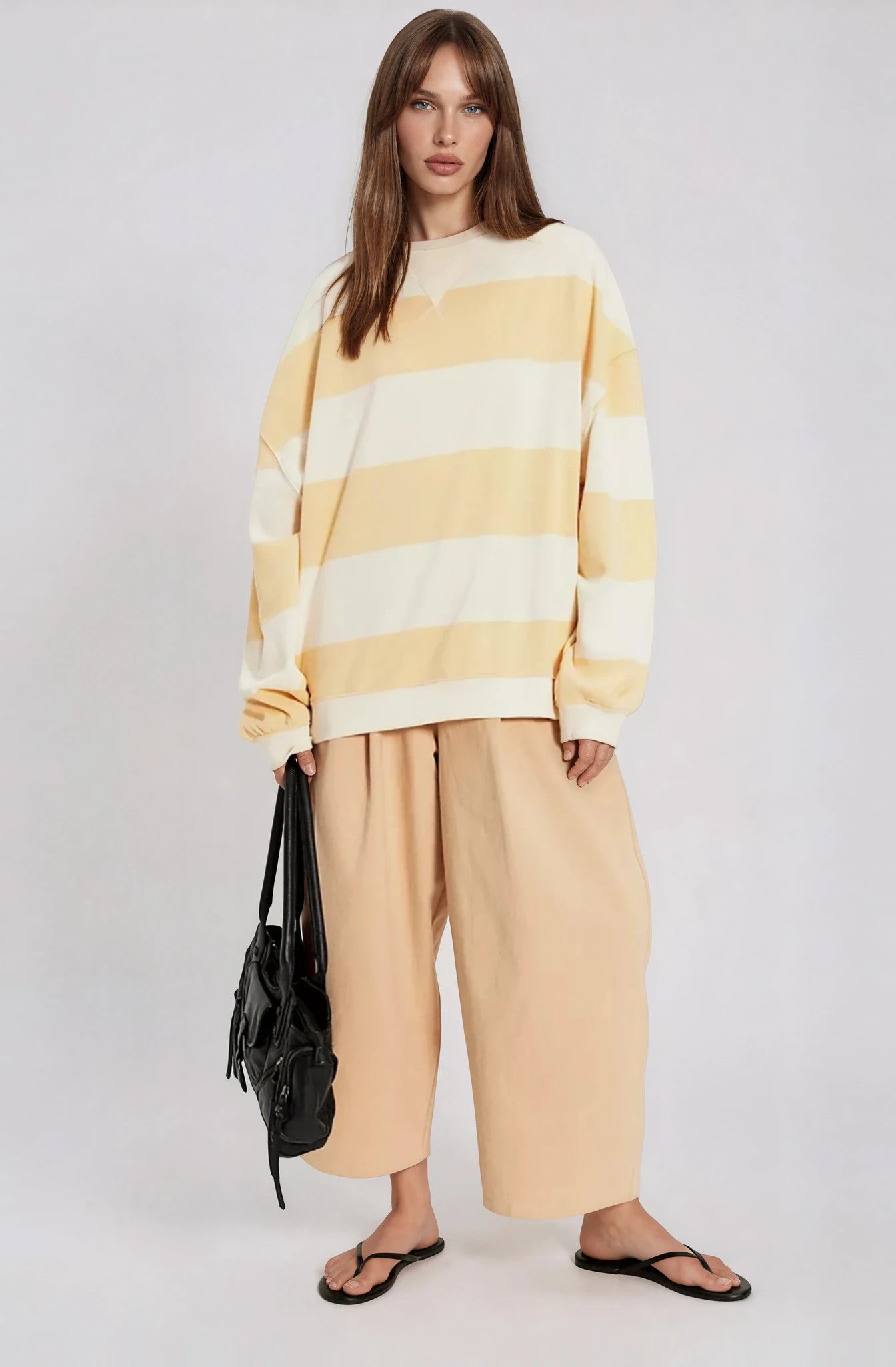 We The Free Classic Striped Oversized Crewneck