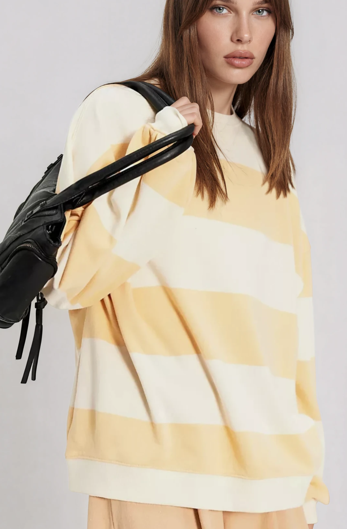 We The Free Classic Striped Oversized Crewneck