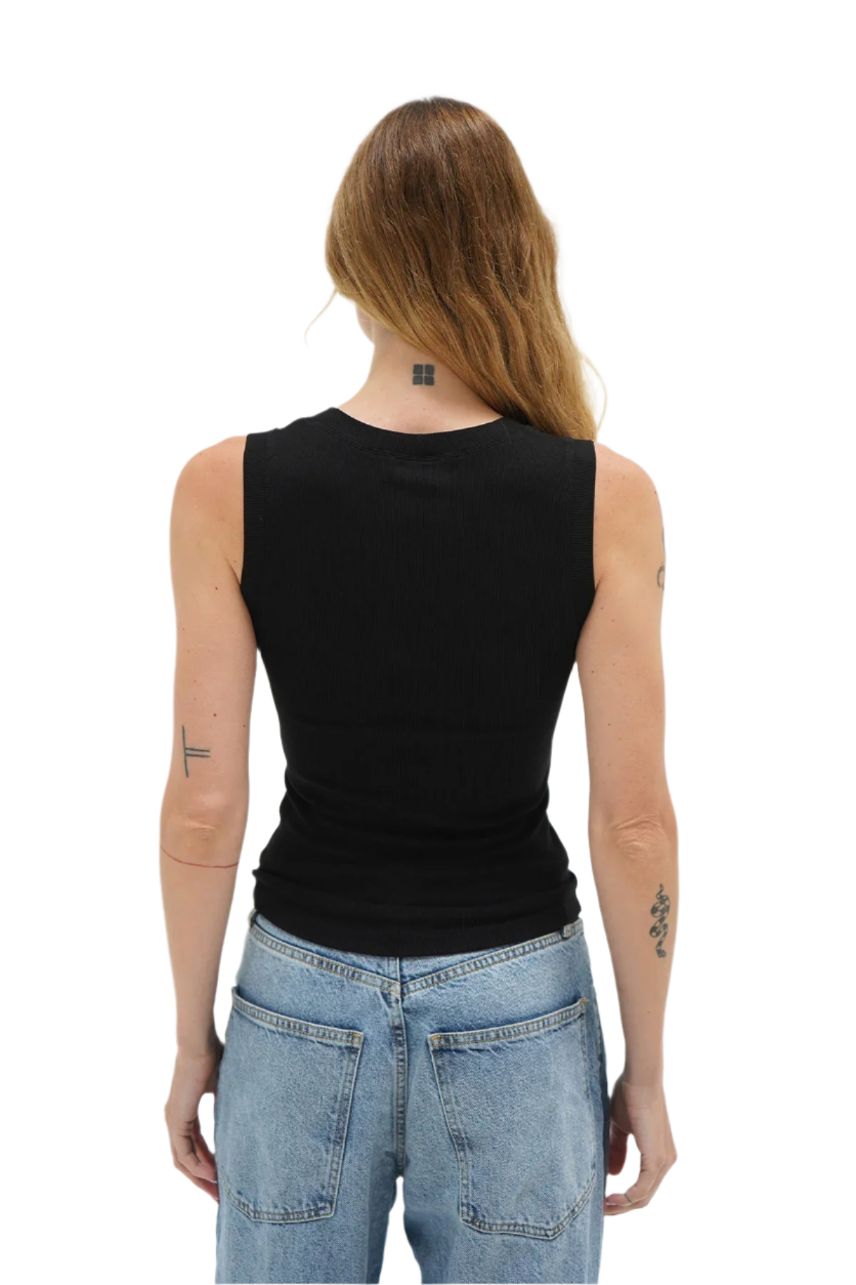 Deep U Ribbed Tank Top