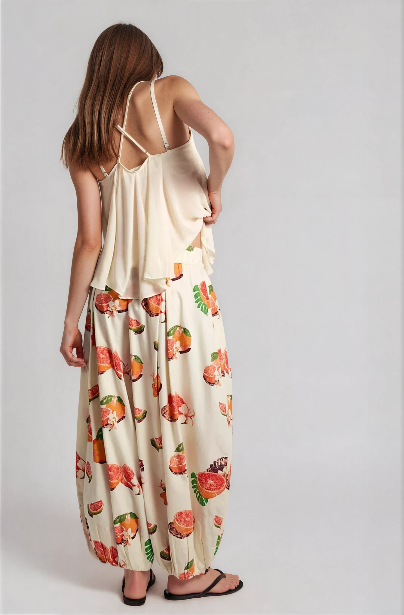 Moonflower Printed Pull-On Balloon Pants